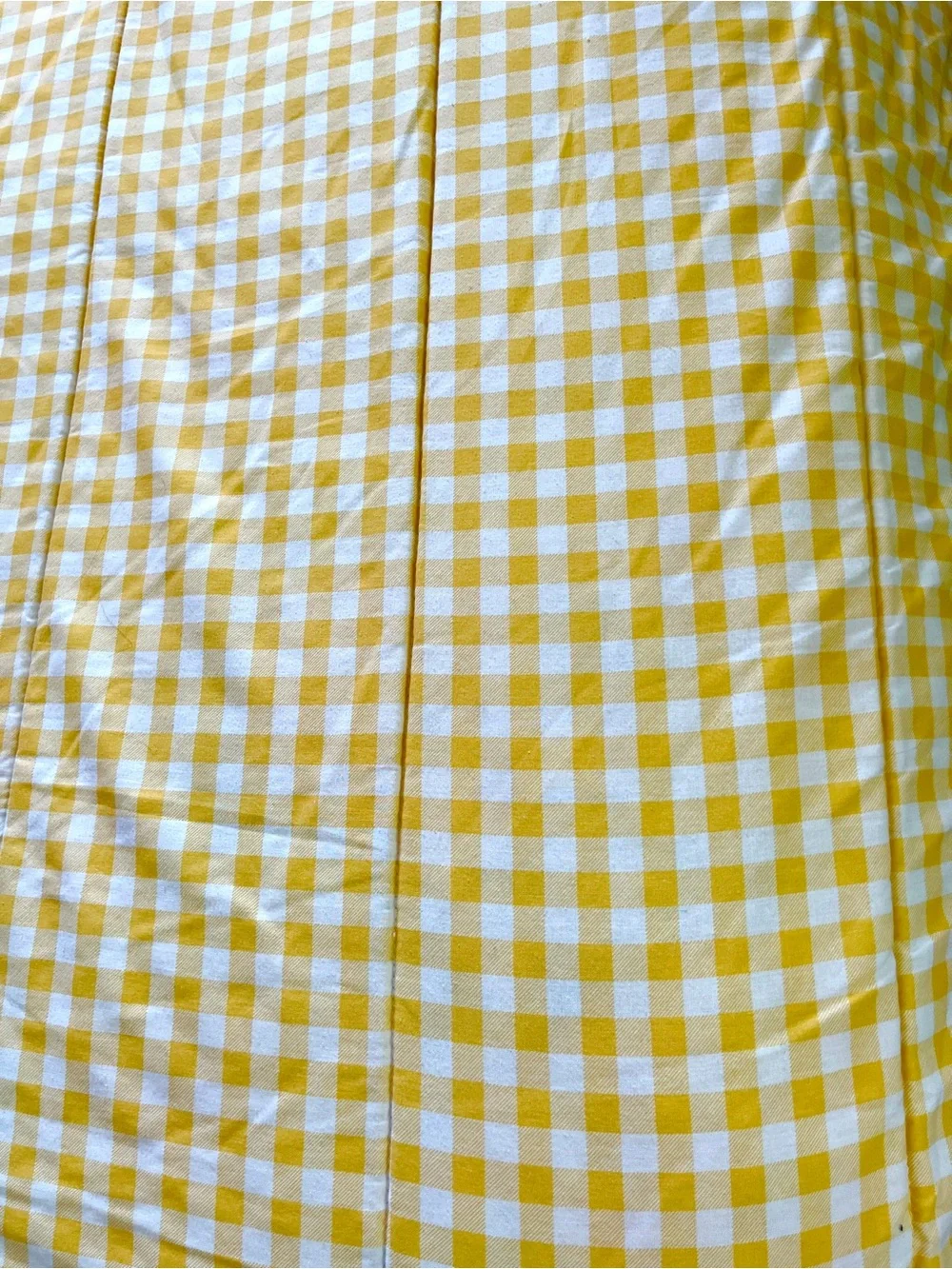 Vintage Laura Ashley queen Cabbage Roses Yellow gingham quilt